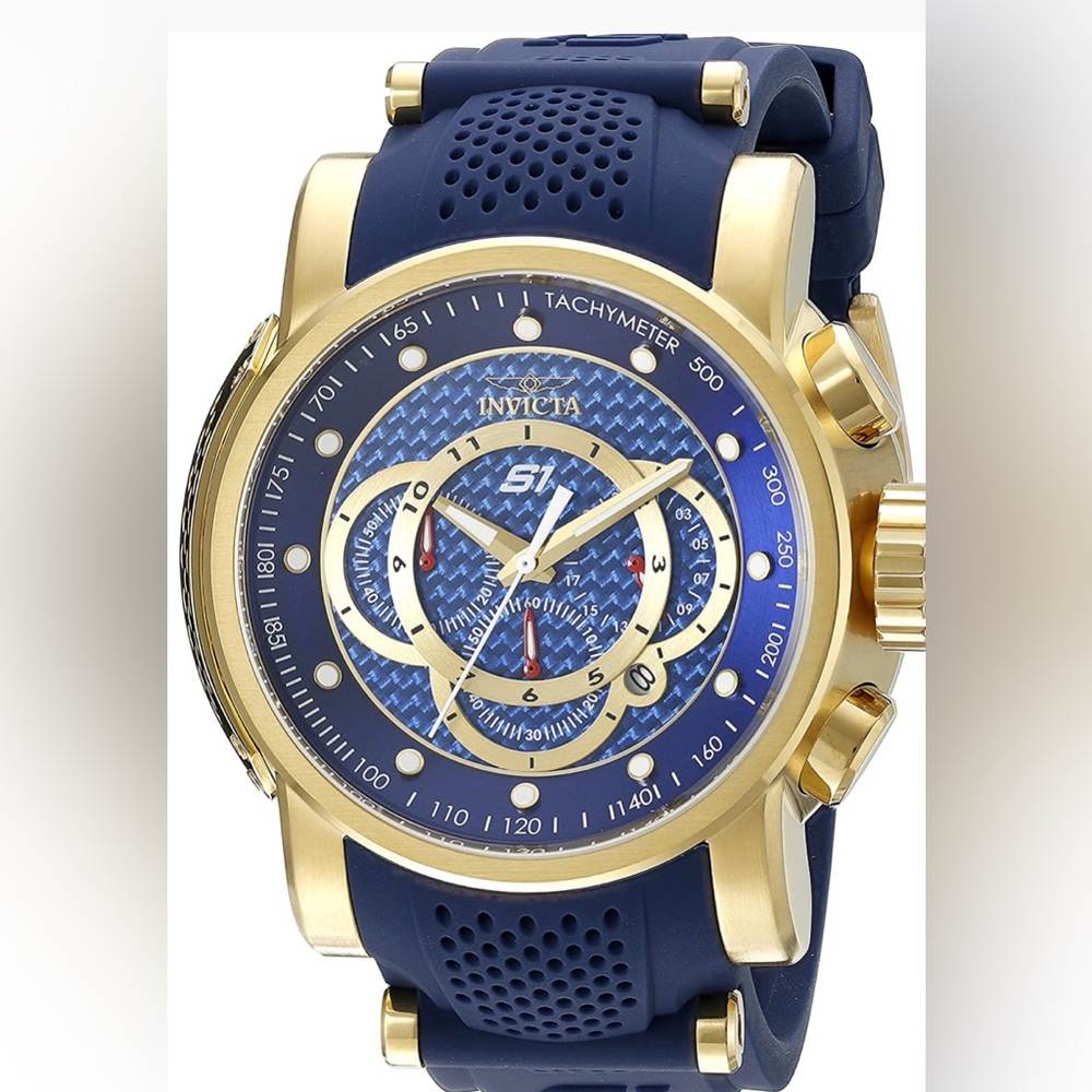 Invicta S1 Rally Watches For Men Chronograph Blue Gold 52mm